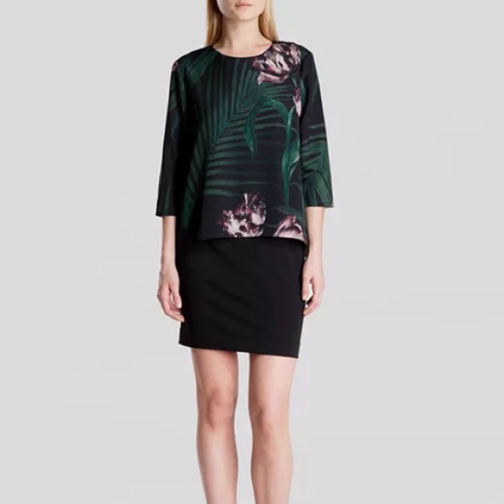 Ted Baker Dress - Danetta Palm Floral Layered Tunic size 1